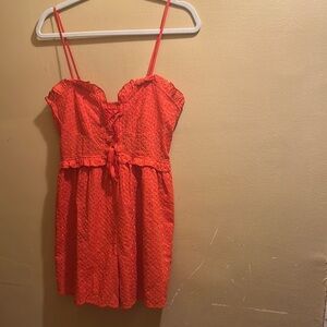 Love & Harmony Red Eyelet Romper